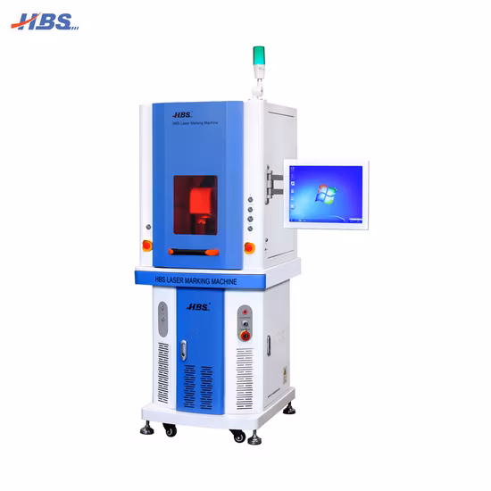 30W Enclosed Design Fiber Laser Marking Machine with Focus Finder & Motorized Z-Axis