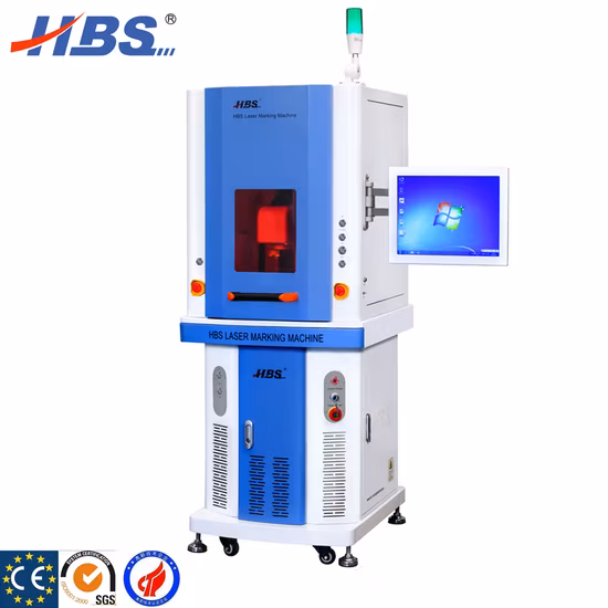 30W Enclosed Design Fiber Laser Marking Machine with Focus Finder & Motorized Z-Axis