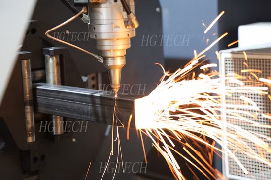 Equipo automático de la cortadora del laser del CNC del canal del ángulo del tubo del tubo de la carga 3kw