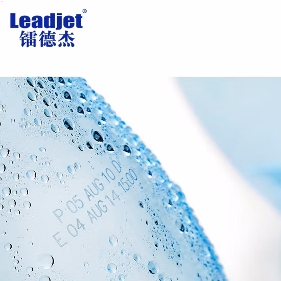 Leadjet 30W CO2 marcadora láser para la fecha de caducidad de la bolsa de plástico de la botella de PET